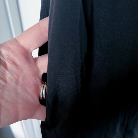 J. Crew Sleeveless Shirt Dress Womens XS 100% Silk Black Button Up Pockets - Picture 4 of 5